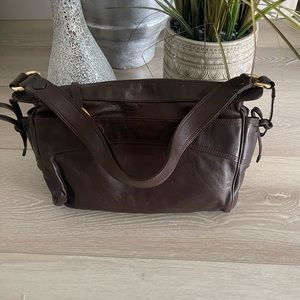 Authentic Celine dark brown leather bag